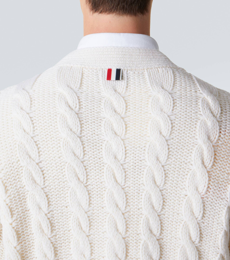 Cable-knit virgin wool cardigan 8