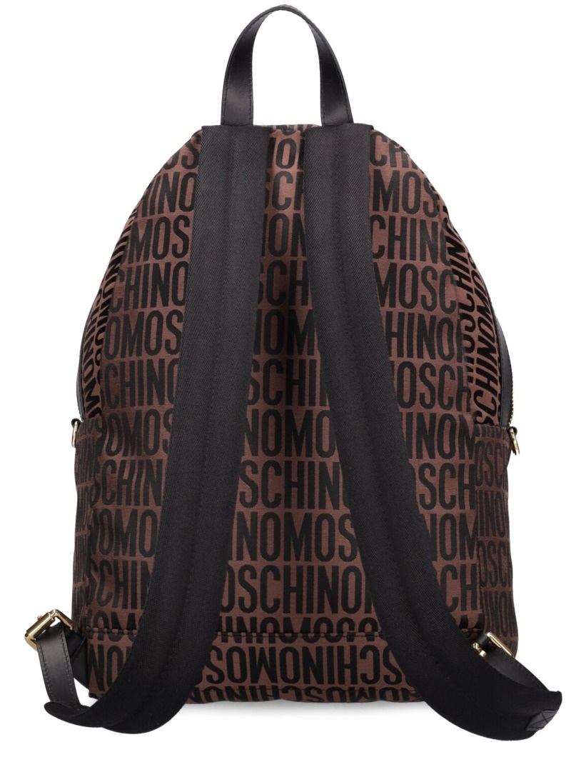 Moschino logo nylon jacquard backpack - 5