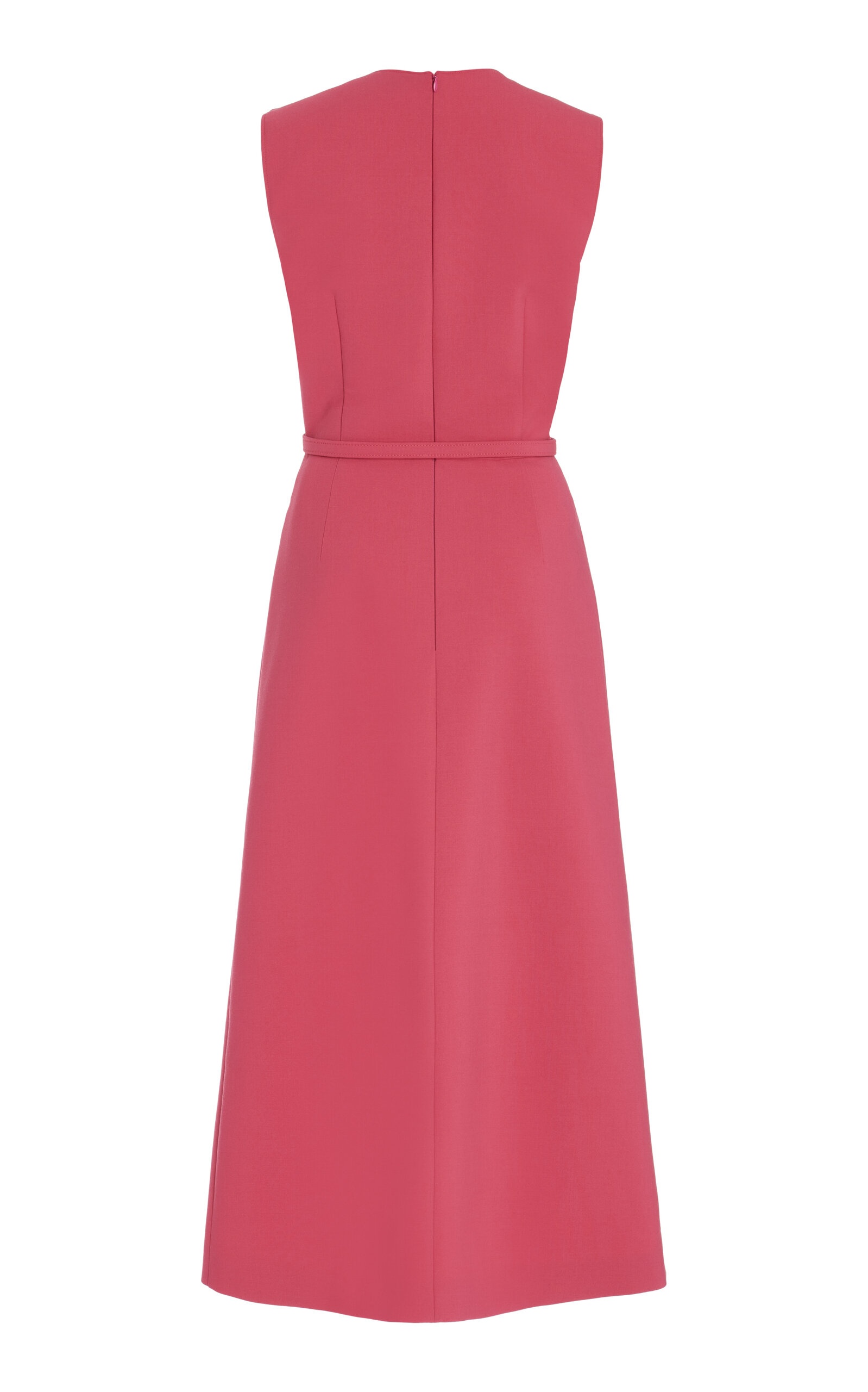 Stretch-Wool Pleated Chiffon Midi Dress pink - 8