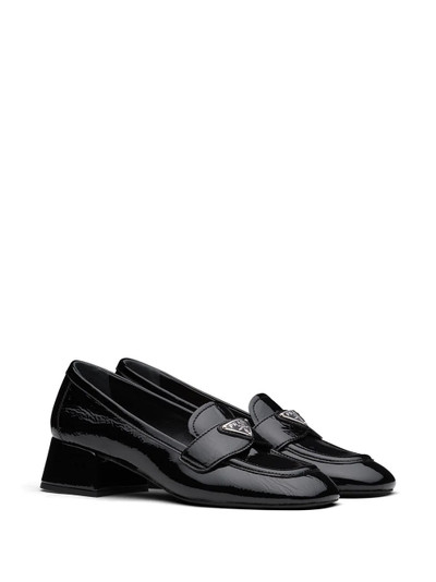 Prada logo plaque low-heel loafers outlook