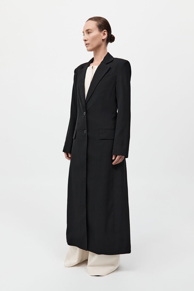 Tailored Maxi Coat - Black - 8