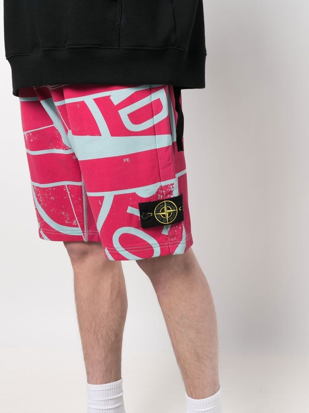 logo-print track shorts - 5