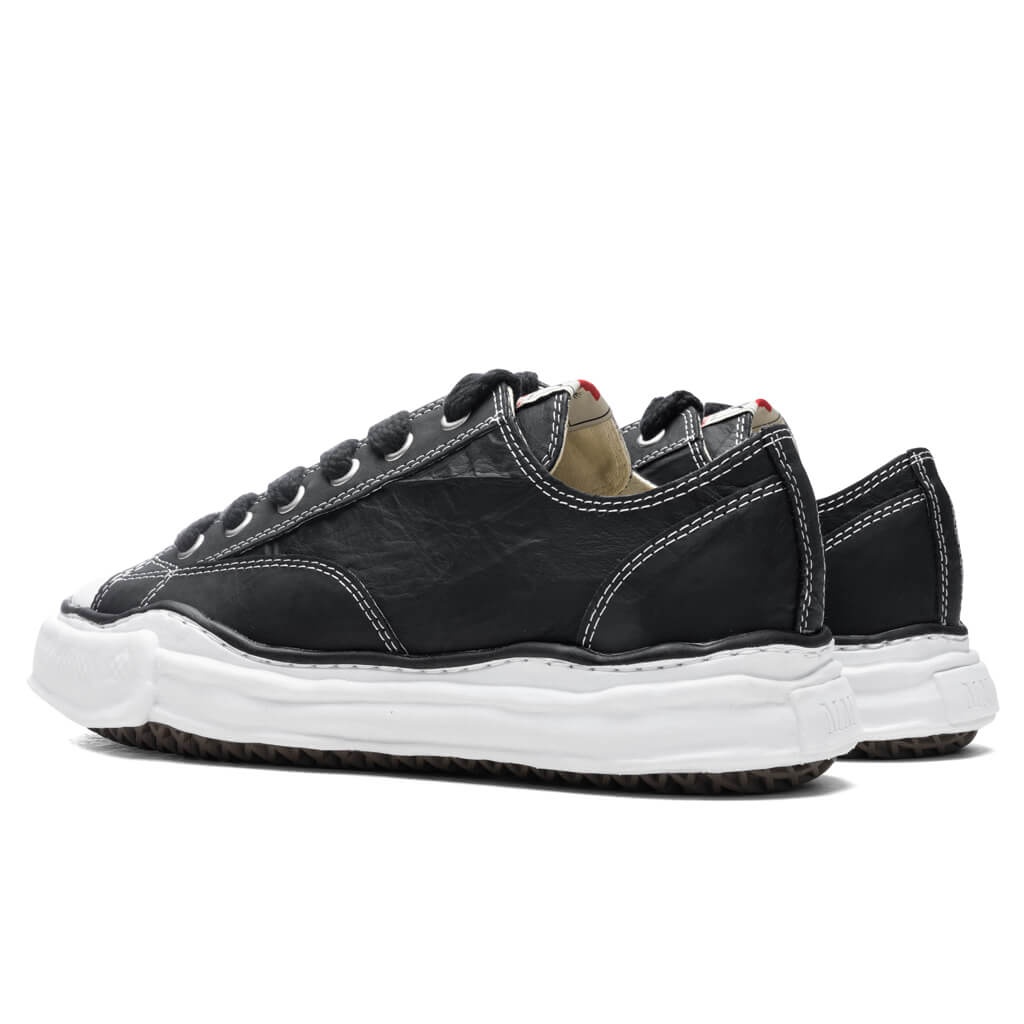 PETERSON LOW OG SOLE PAPER LIKE LEATHER SNEAKER - BLACK - 3
