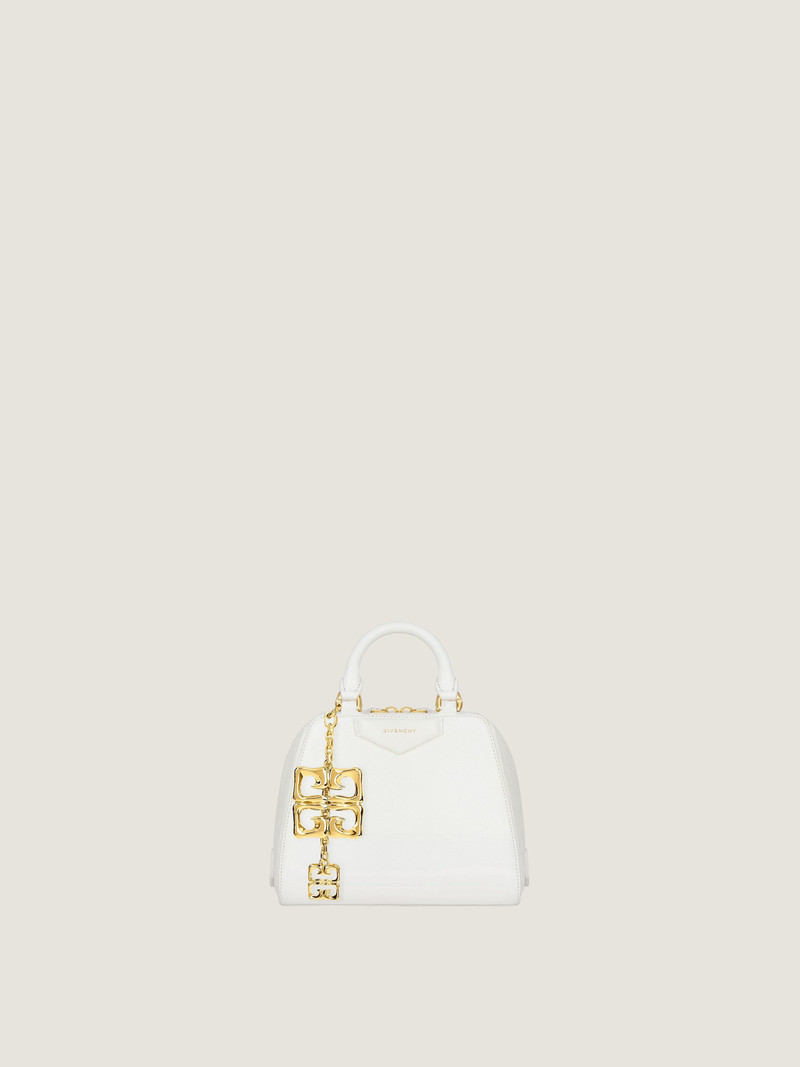 NANO ANTIGONA CUBE BAG IN LEATHER WITH CHARM 1