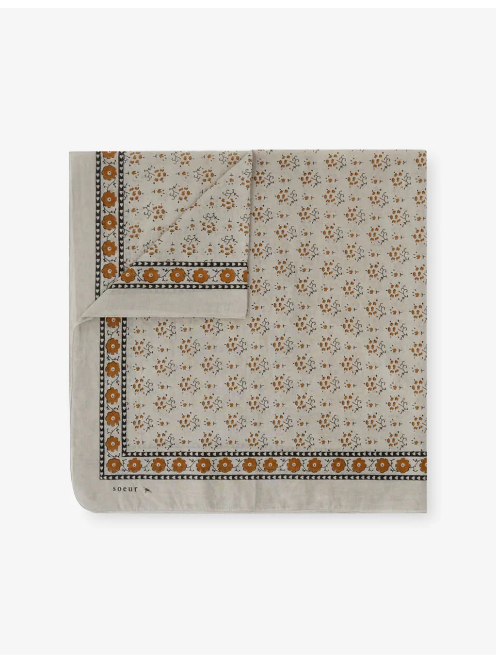 Classiq floral-print square cotton scarf - 1