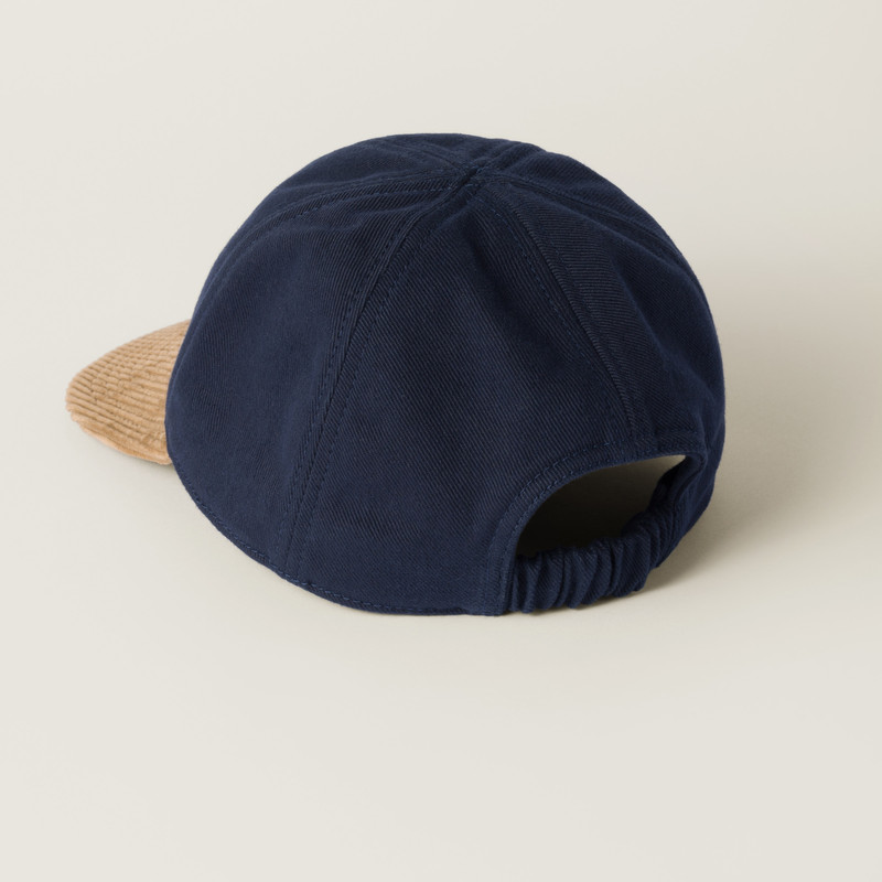 Denim and corduroy baseball cap 3