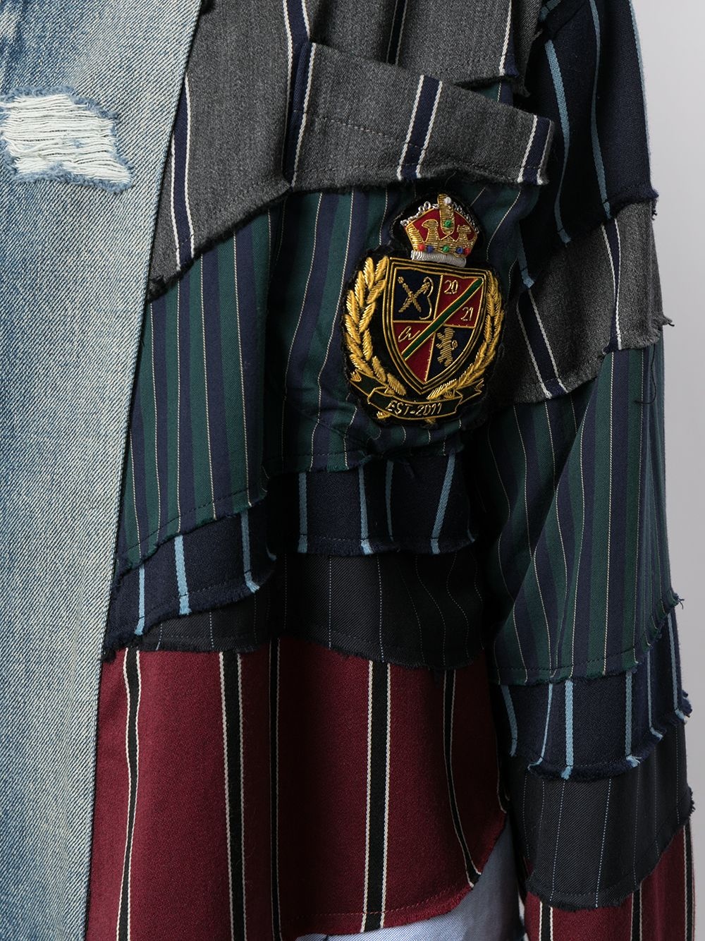 patchwork long-sleeved jacket - 5