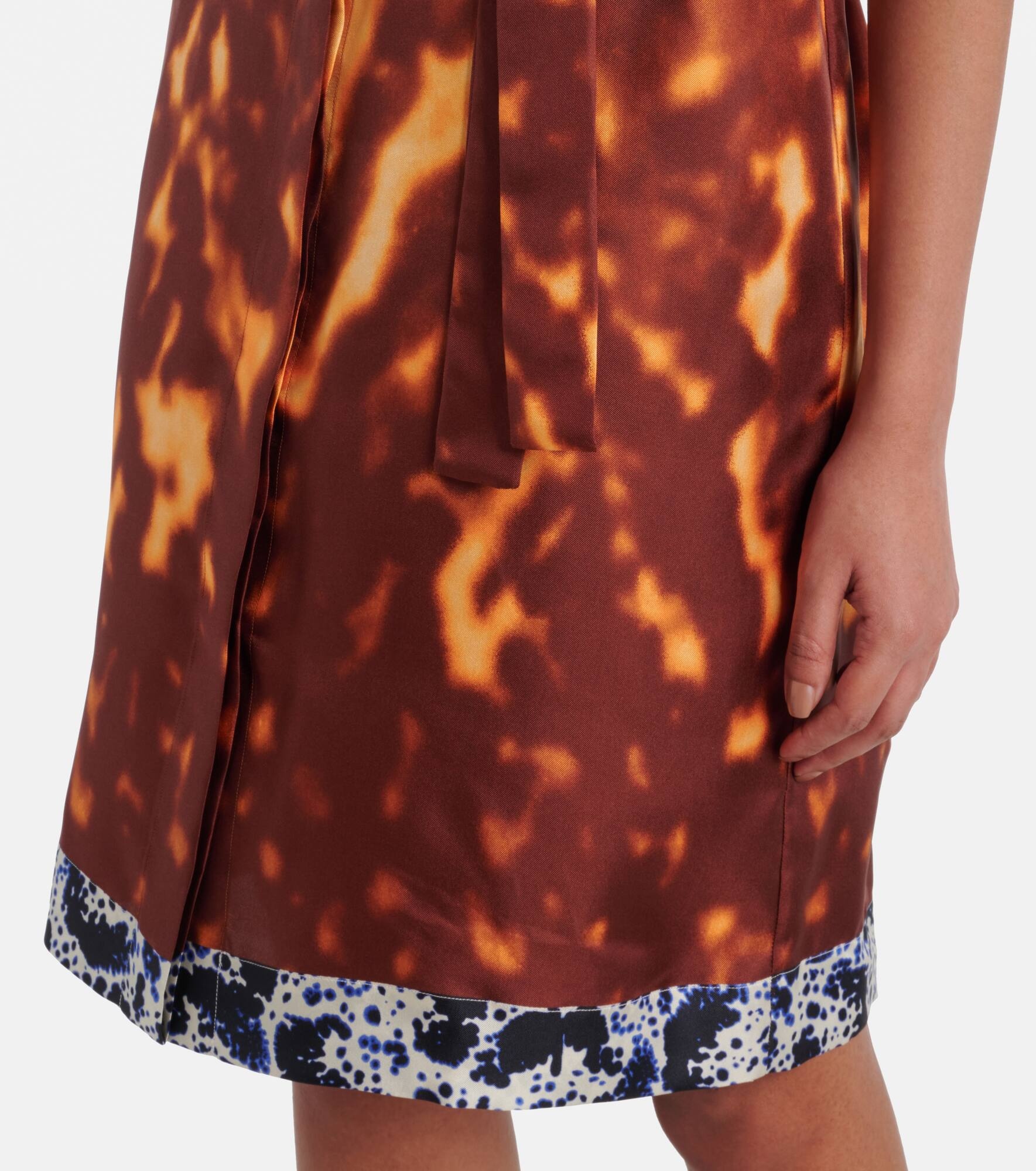 Belted printed silk shirt dress - 5