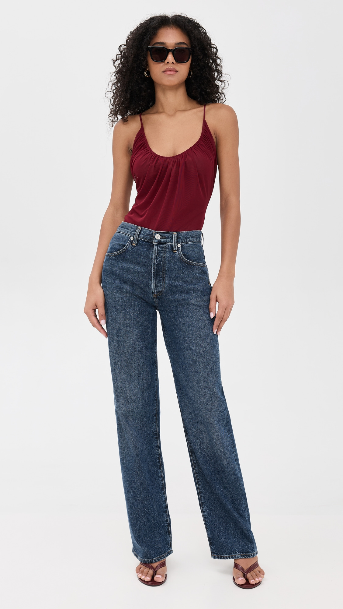 Gelina Ruched Thong Bodysuit - 4