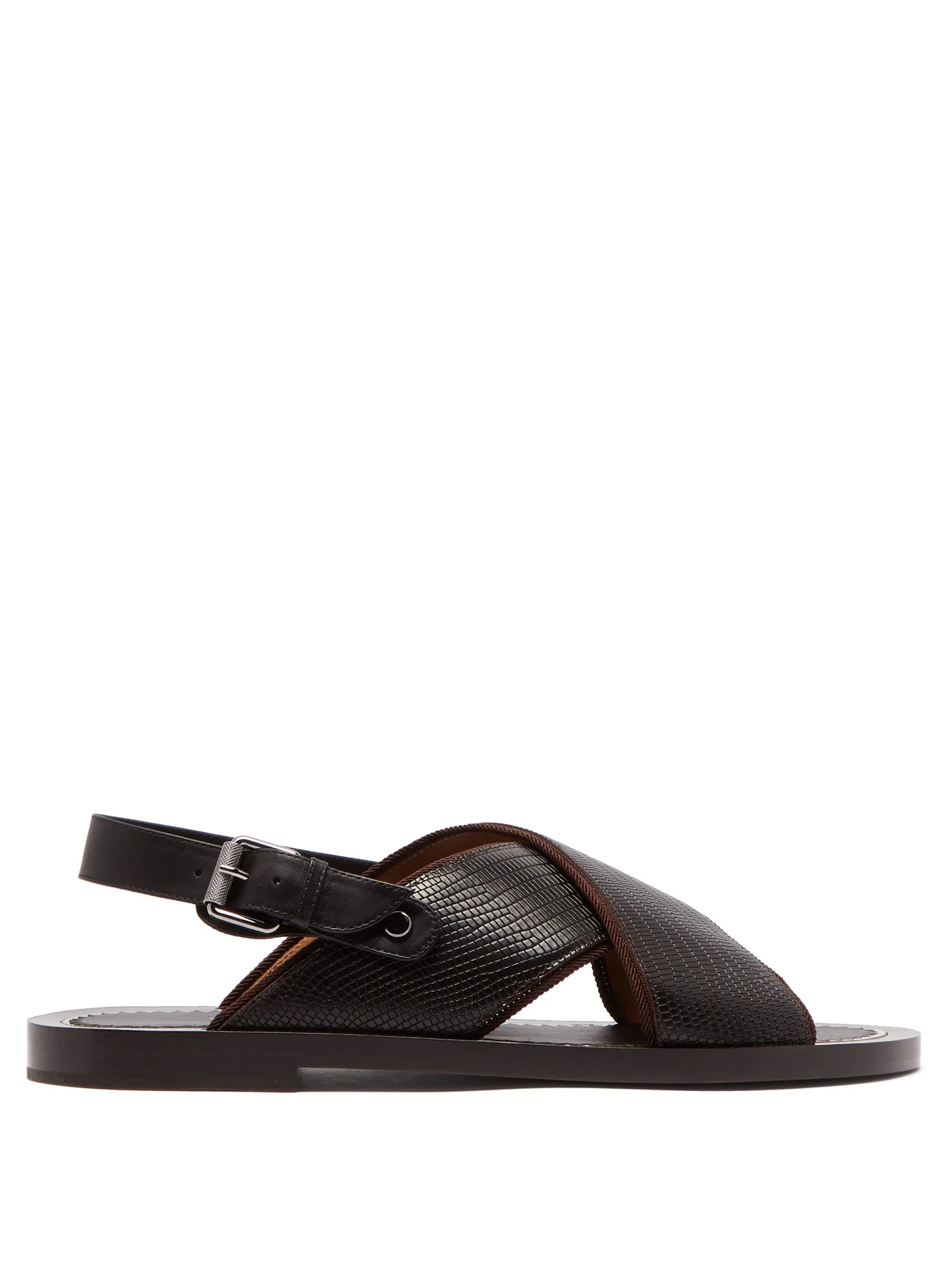 Elba lizard-effect leather sandals - 1