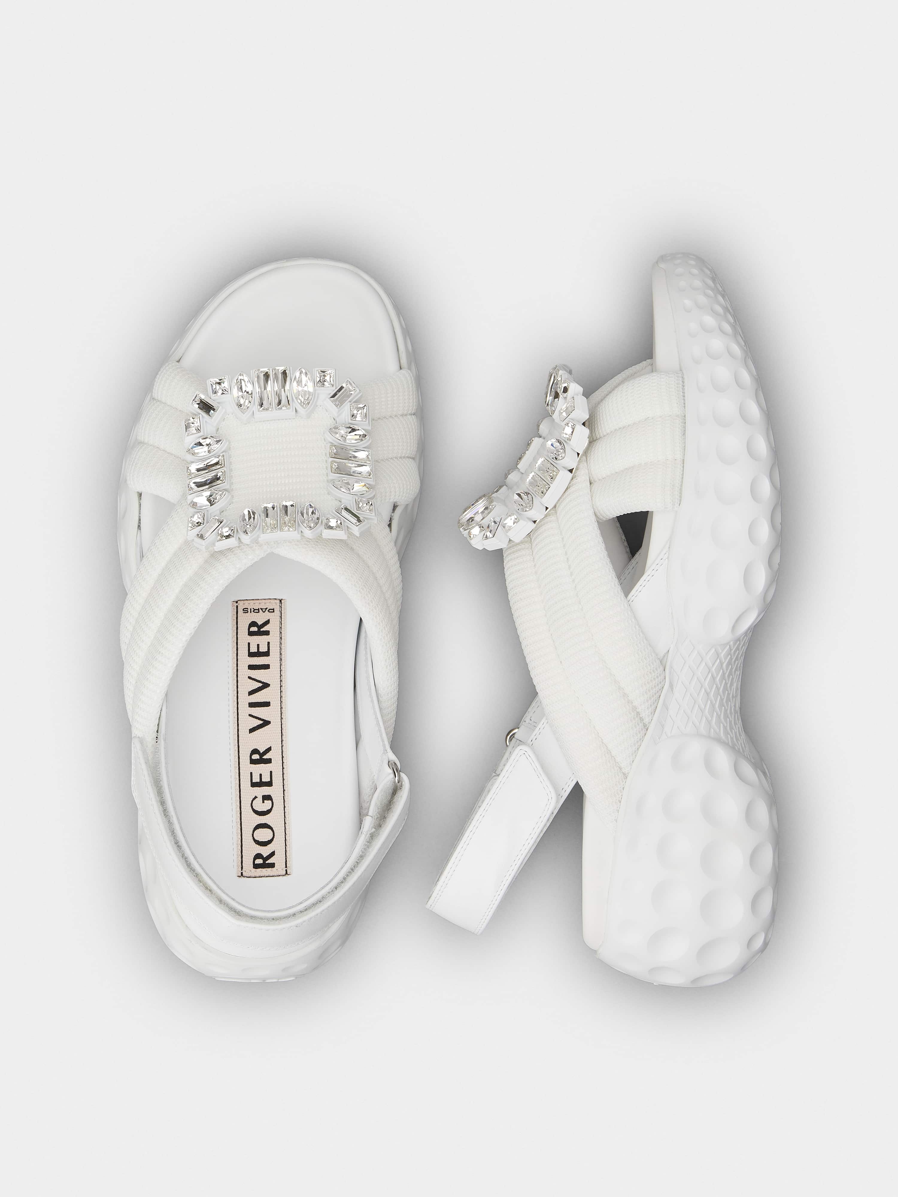 Viv' Run Light Strass Buckle Sandals in Fabric - 4