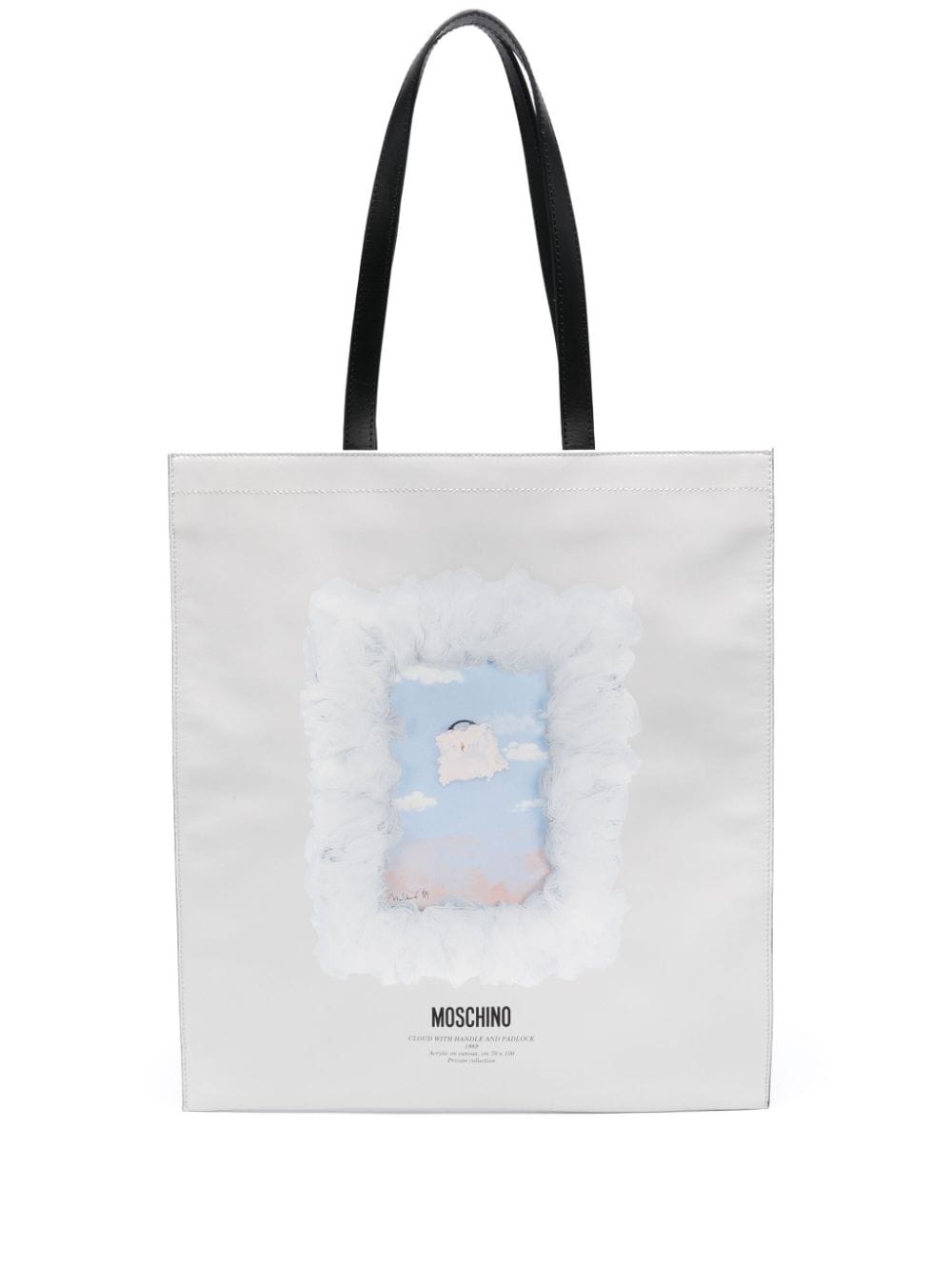 Cloud with Handle and Padlock-print shoulder bag - 1