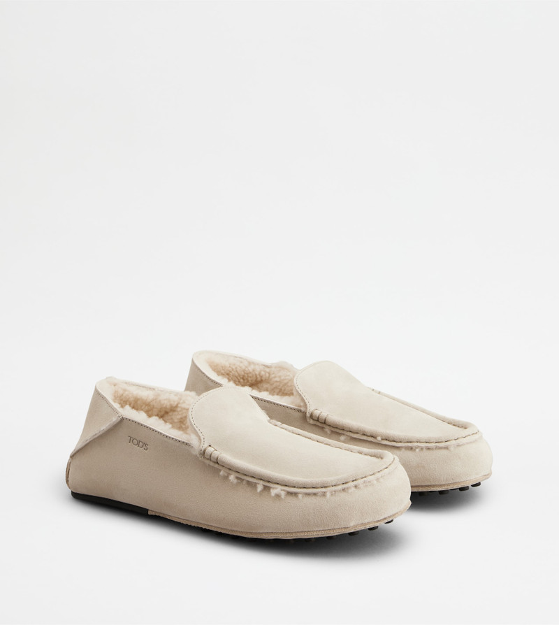 SLIPPER LOAFERS IN SUEDE - OFF WHITE 2