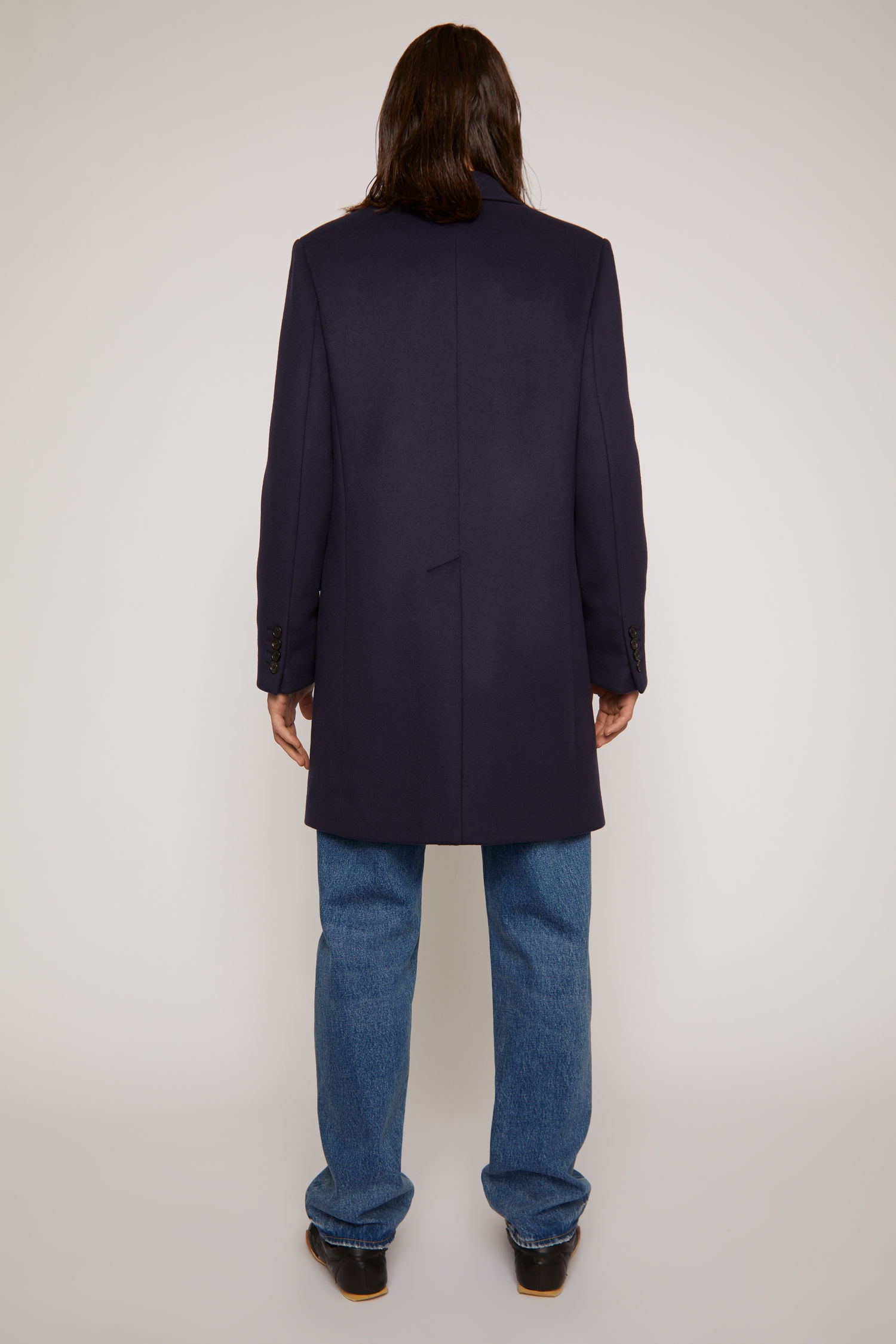 Wool-blend coat navy blue - 4