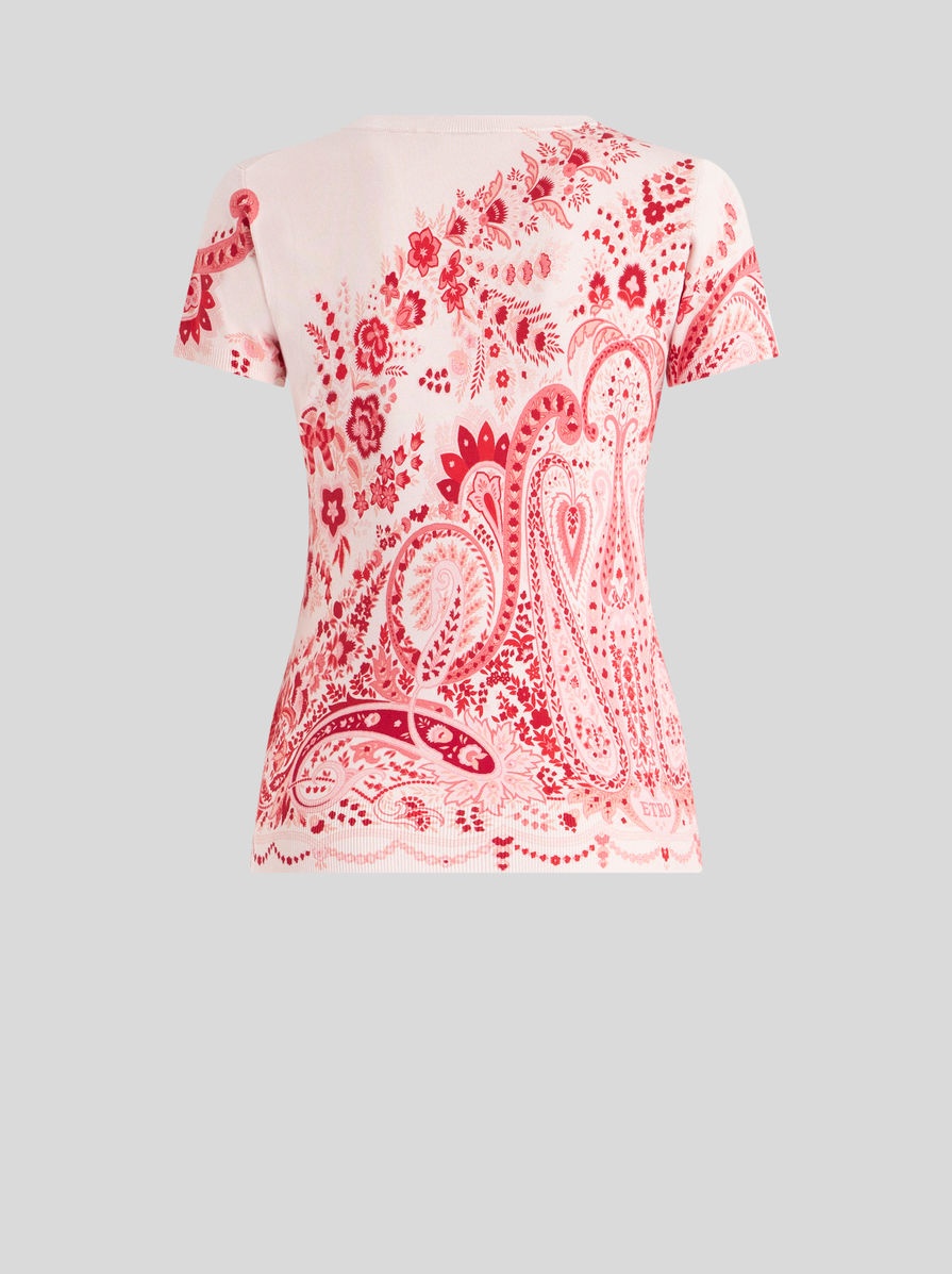 SHORT-SLEEVED PAISLEY JUMPER - 2