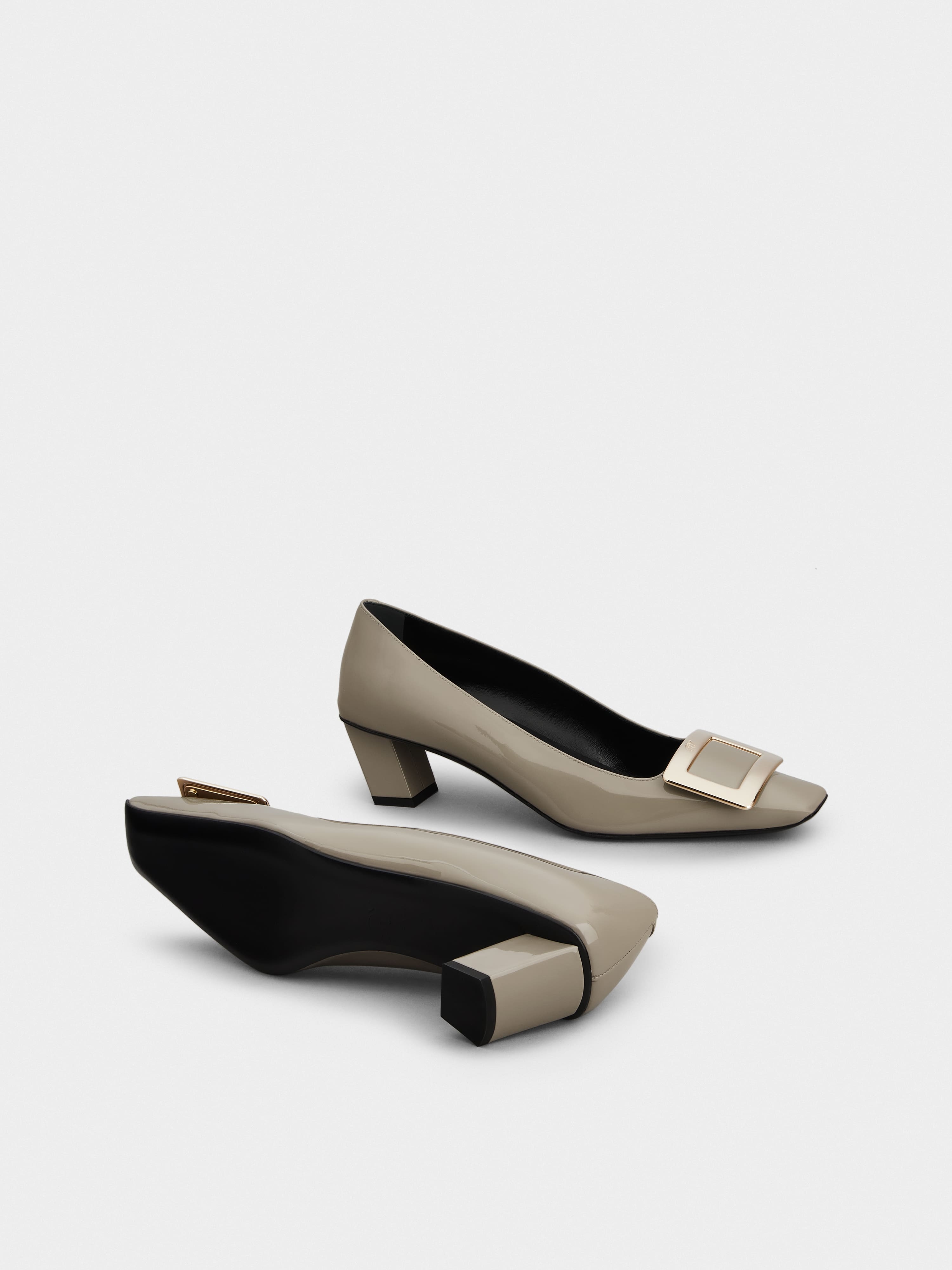 Belle Vivier Metal Buckle Pumps in Patent Leather - 6