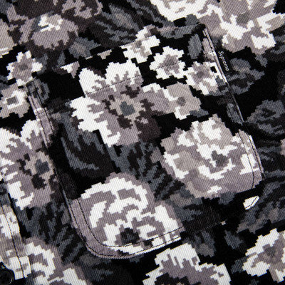 Supreme Supreme Digi Floral Corduroy Shirt 'Black' outlook