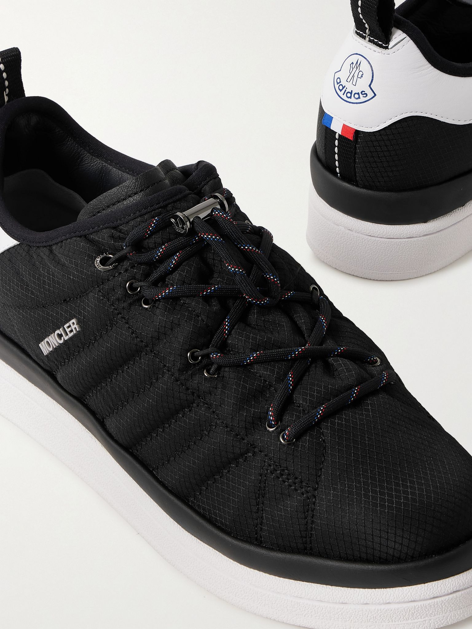 + adidas Originals Campus Leather-Trimmed Quilted GORE-TEX Sneakers Black - 6
