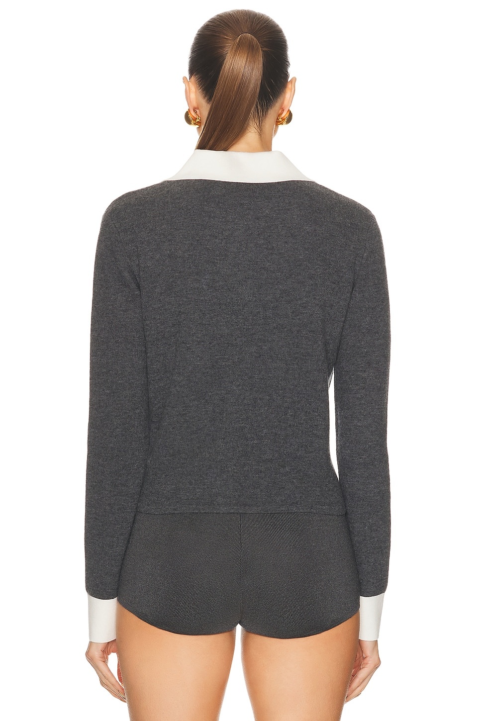 Contrast Collar Cardigan - 3