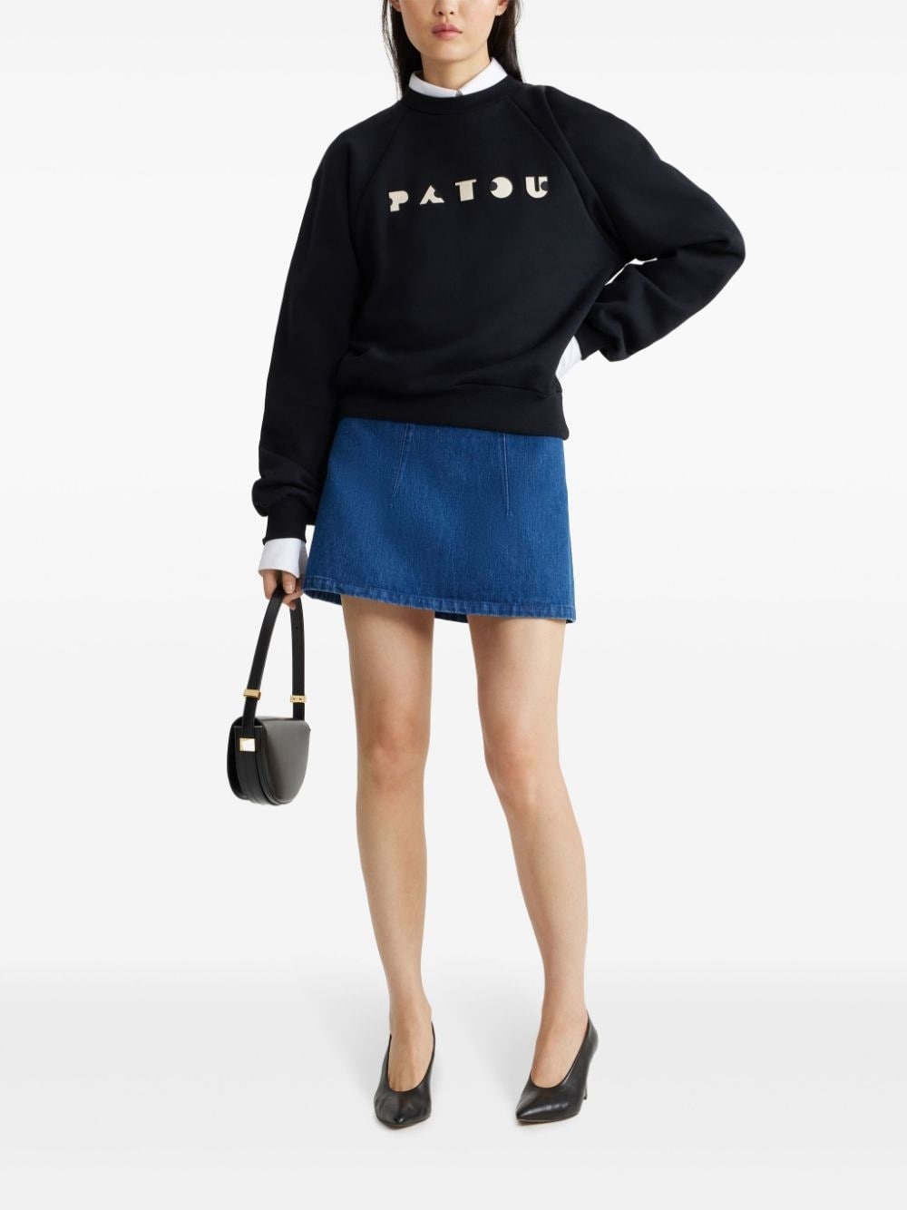 organic-denim A-line miniskirt - 2