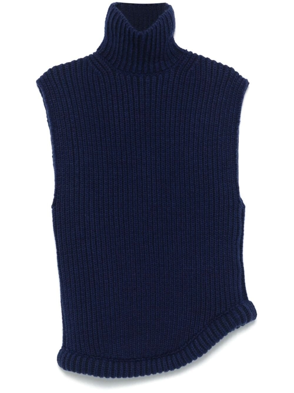 Sleeveless High Neck Knit Jumper - 1