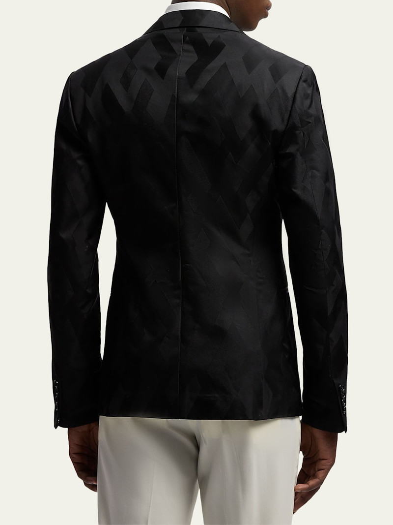 Men's Geometric Peak Lapel Double-Breasted Sport Coat 3