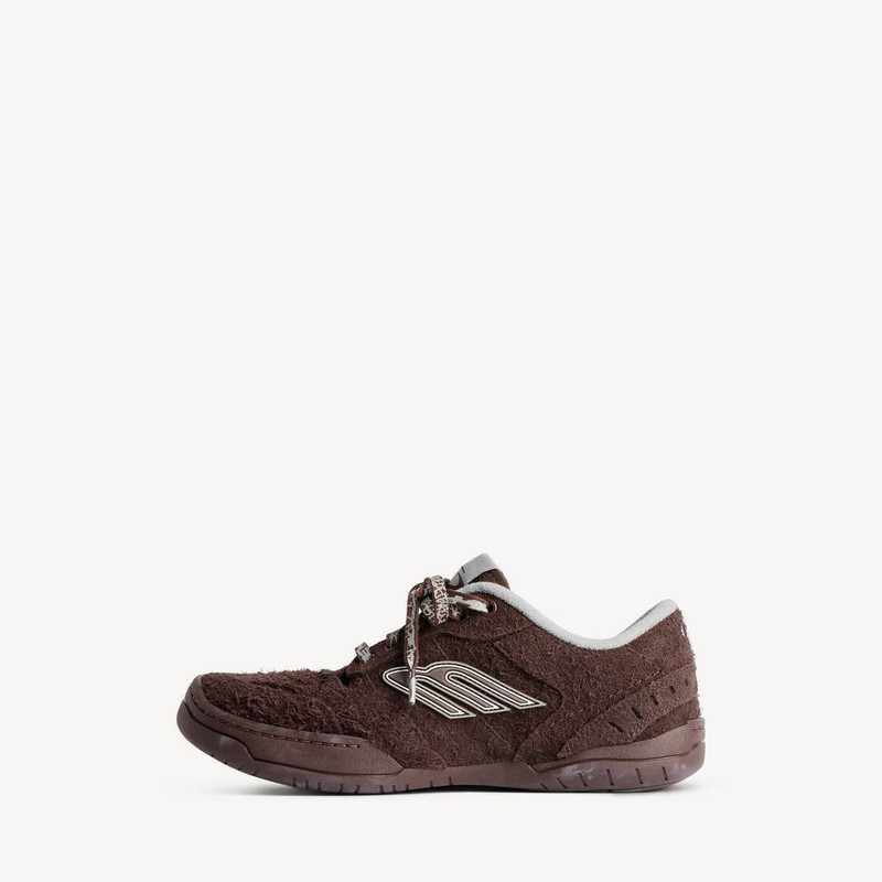 BALENCIAGA Men's Hamptons Suede Sneaker in Dark Brown/grey outlook