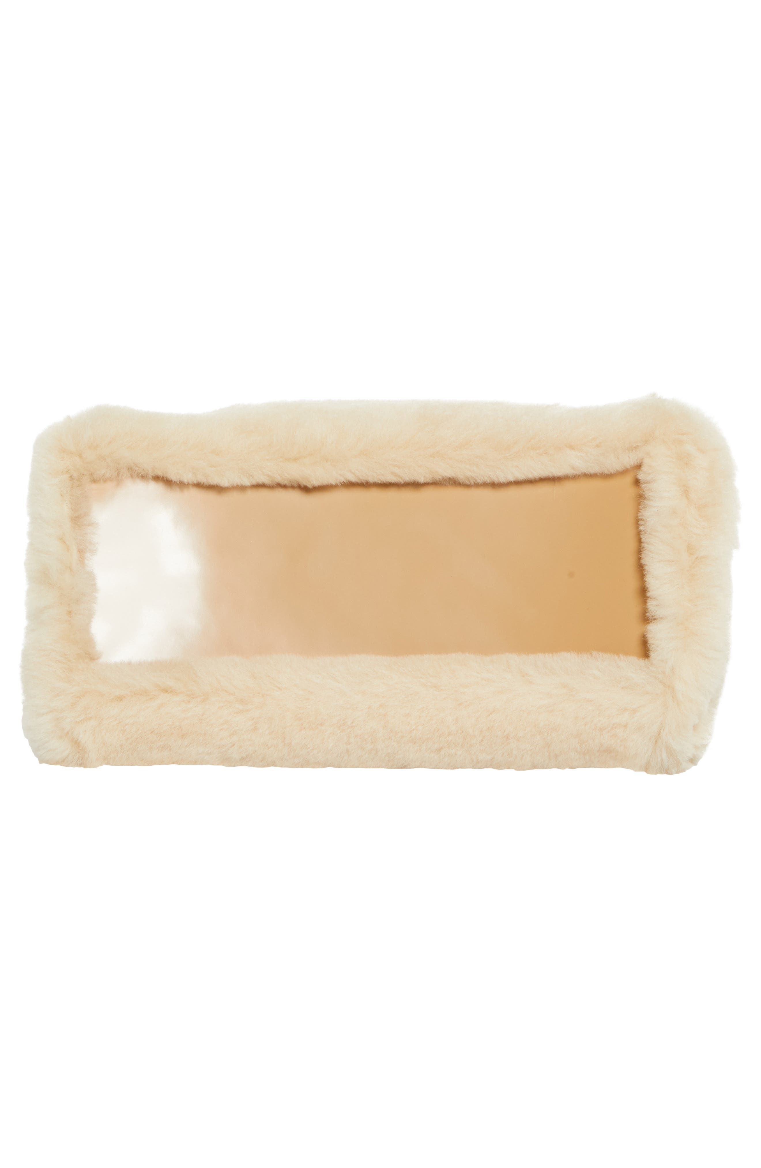 FERRAGAMO Mini Hug Genuine Shearling Top Handle Bag in Naturale/Camel at Nordstrom - 8