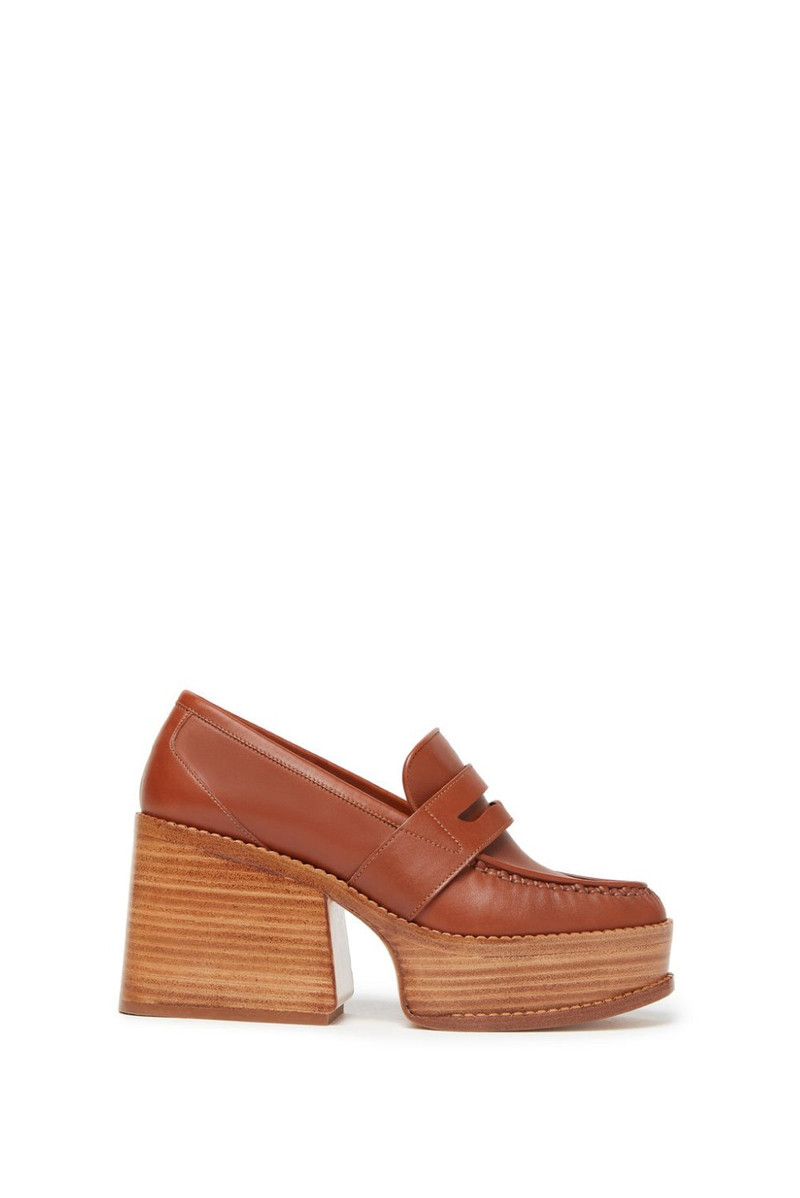 GABRIELA HEARST Augusta Heeled Loafer in Cognac Leather outlook
