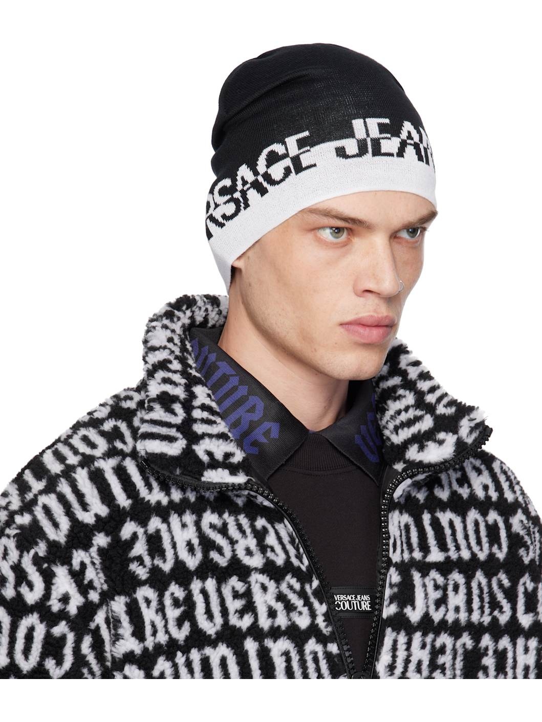 Black Cut Logo Beanie - 2
