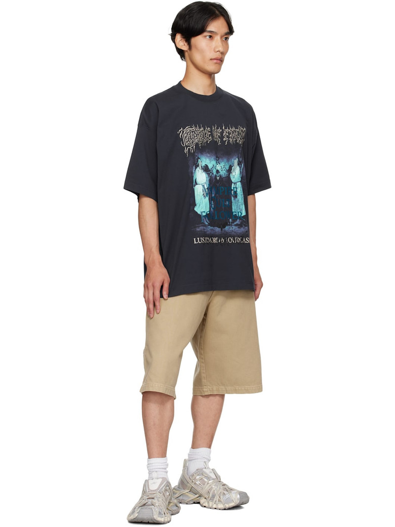 VETEMENTS Beige Hip-Hop Denim Shorts outlook