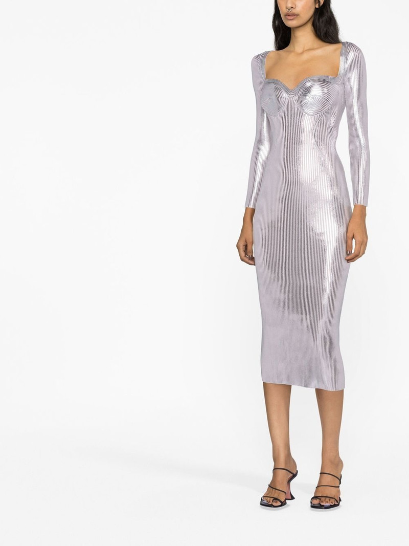Helen metallic sweetheart-neck dress 3