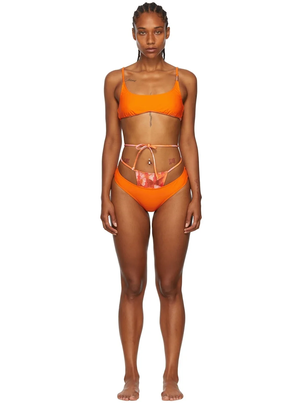 SSENSE Exclusive Orange Recycled Nylon Bikini - 1