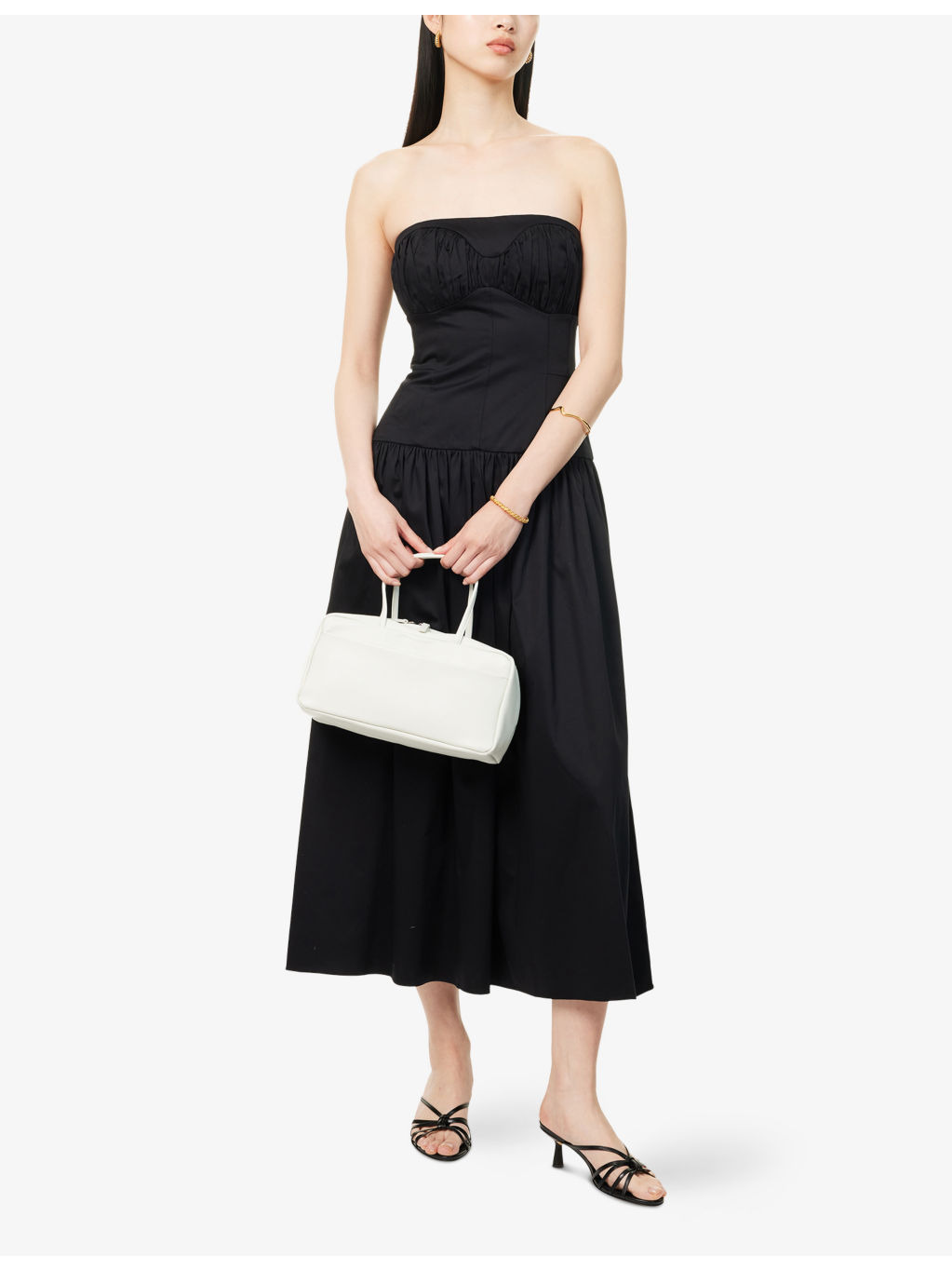 Lauryn Strapless Cotton-Poplin Midi Dress - 2