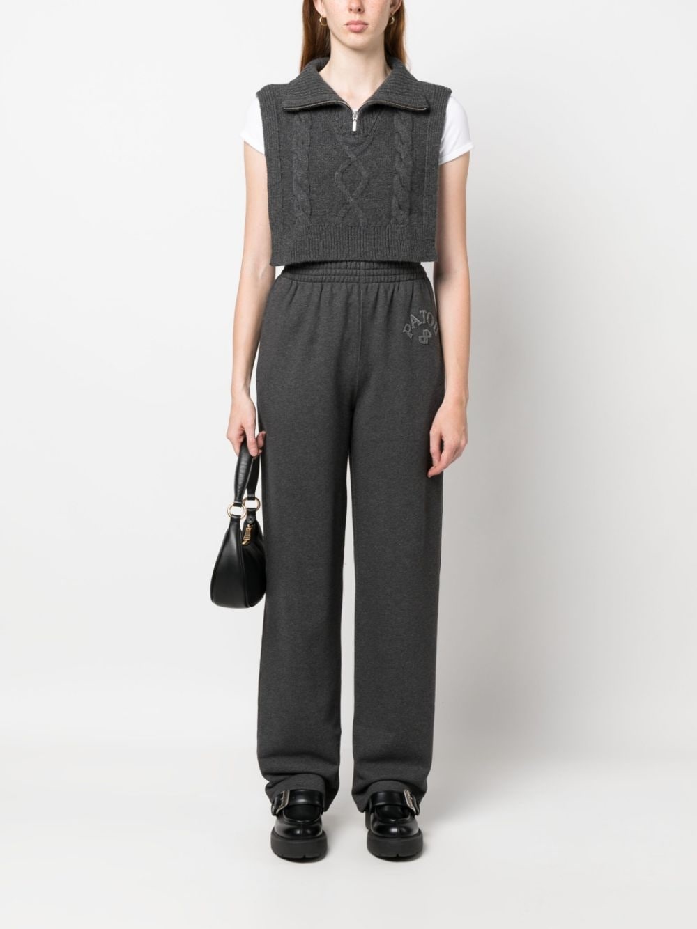 logo-appliquÃ© cotton track pants - 2