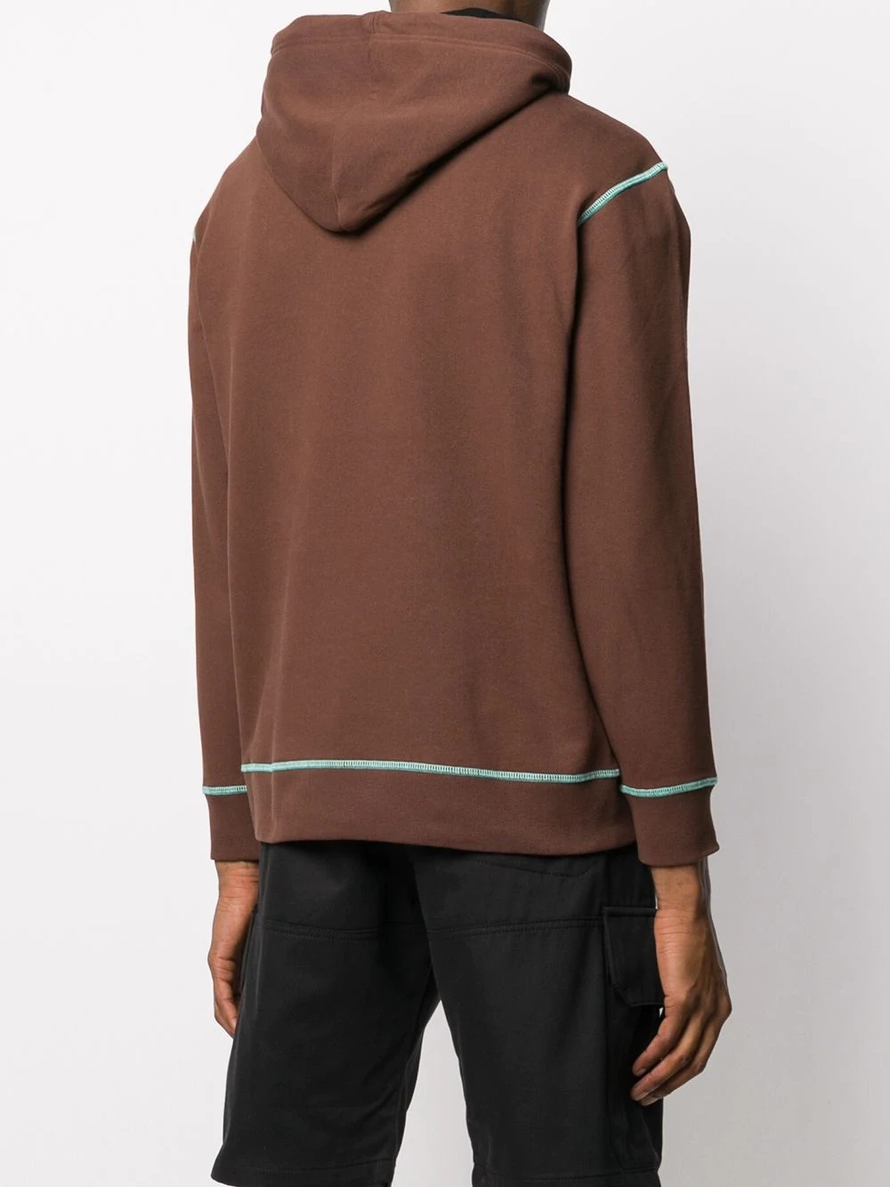 contrast stitch hoodie - 4