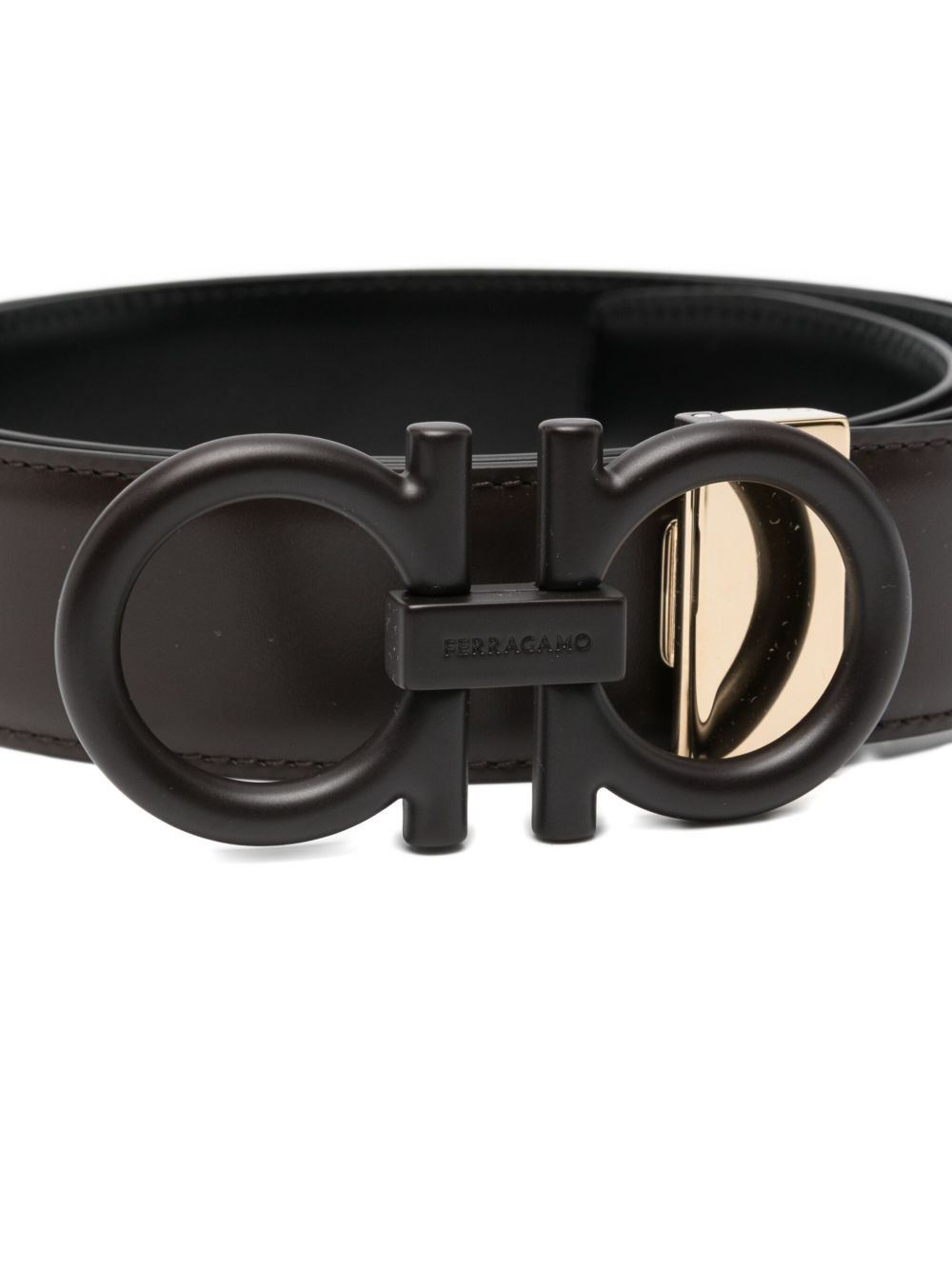 Gancini buckle leather belt - 3