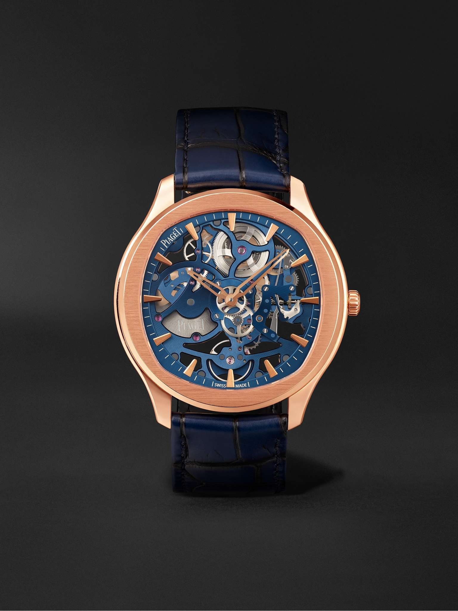 Polo Skeleton Automatic 42mm 18-Karat Pink Gold and Alligator Watch, Ref. No. G0A46009 - 1