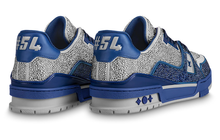 LOUIS VUITTON Trainer Sneakers 'Grey Blue Crystals' 1AA6QZ - 2