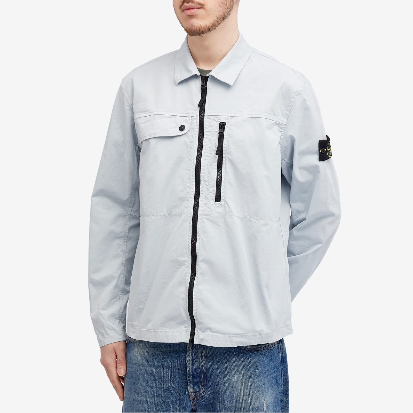 Stone Island Supima Cotton Twill Stretch-TC Zip Shirt Jacket - 2