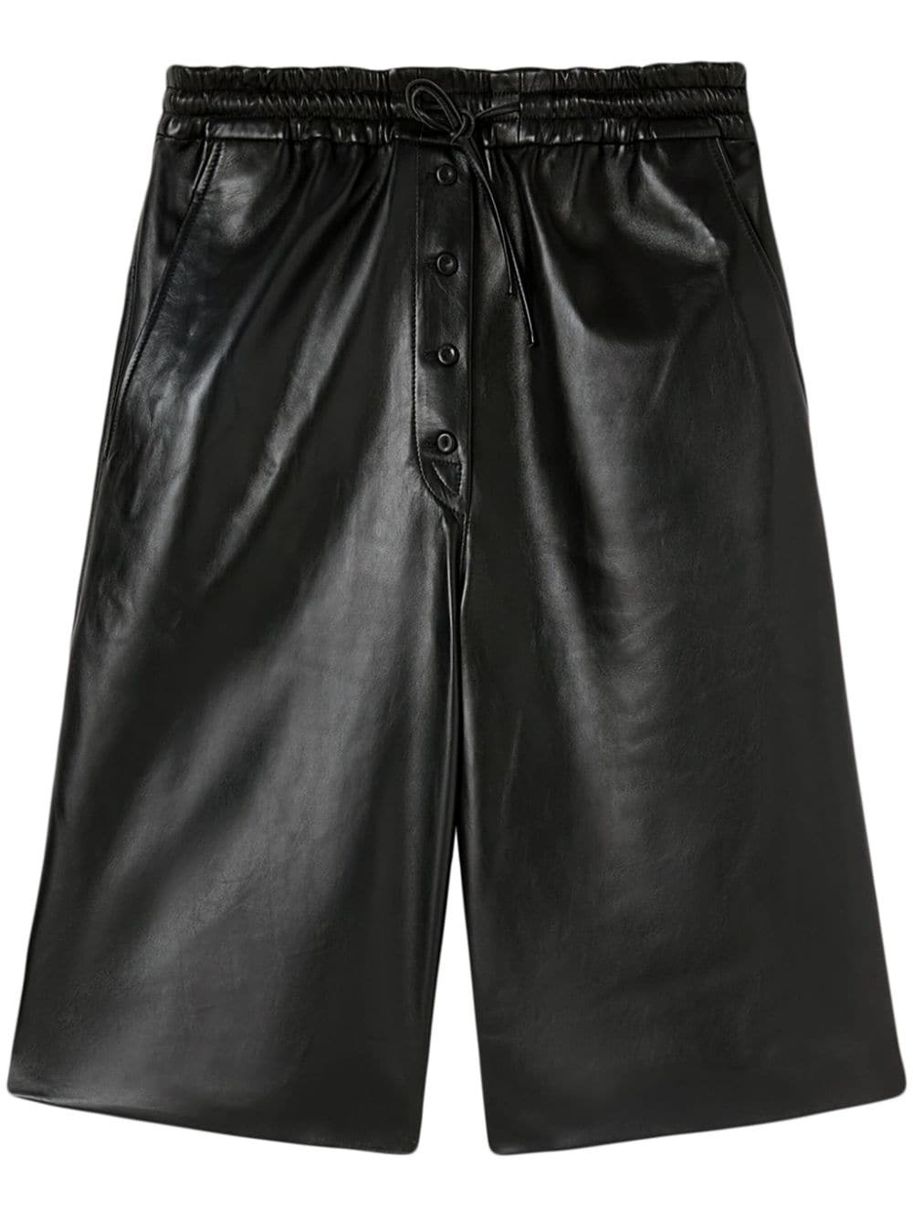 lambskin leather Bermuda shorts - 1