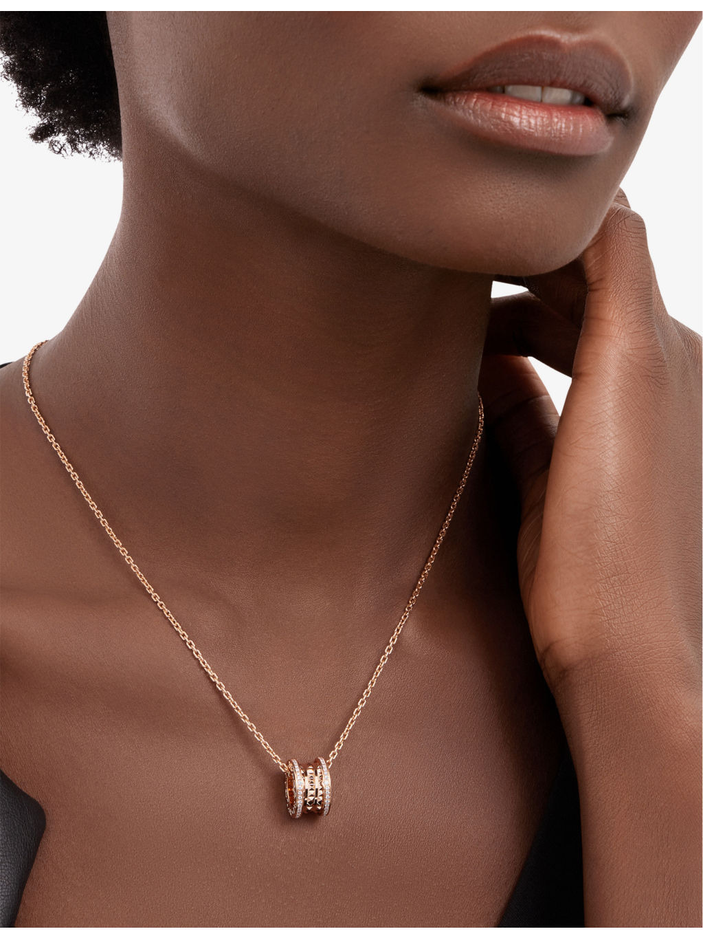 B.zero1 18ct rose-gold and 0.38ct brilliant-cut diamond necklace - 4