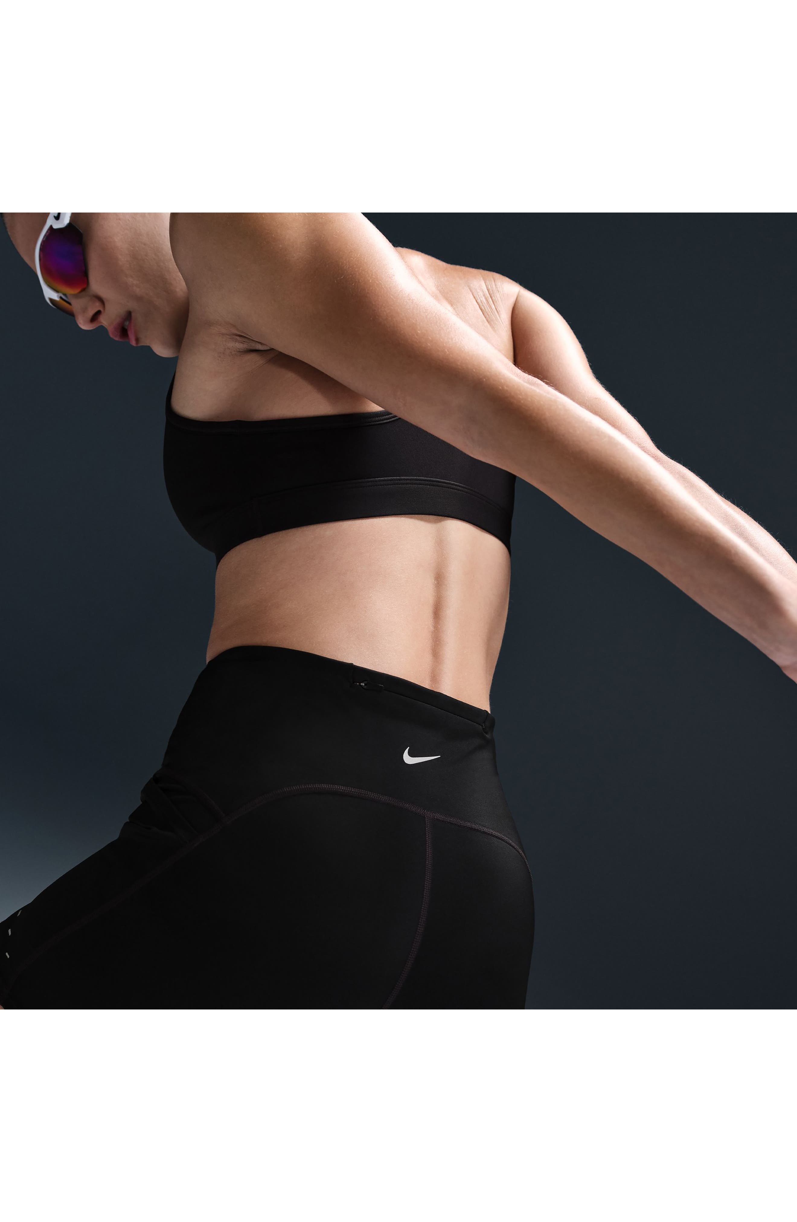 Nike Swift Dri-Fit High Waist Bike Shorts in 010 Black/reflective Silv at Nordstrom - 4