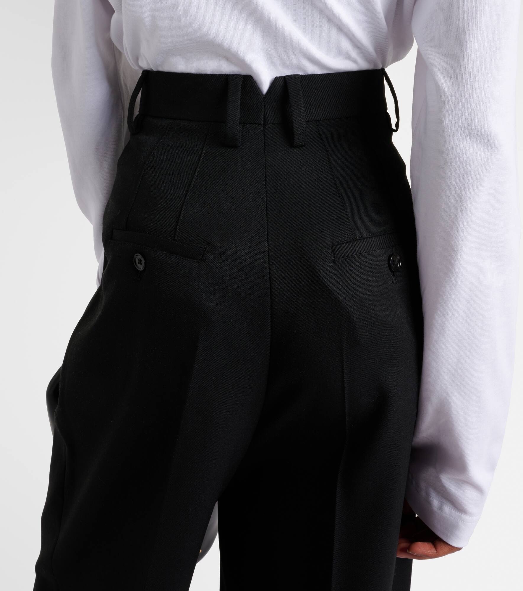 High-rise wool wide-leg pants - 6