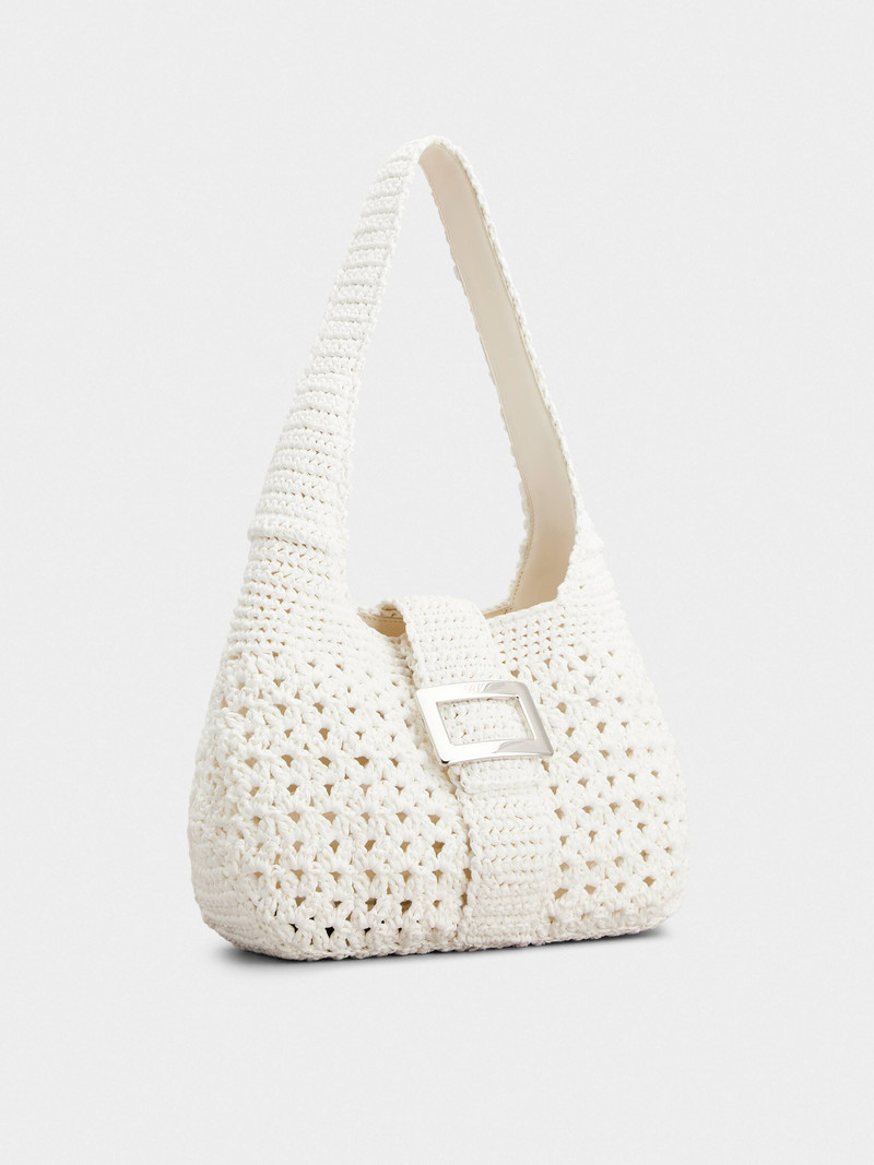 Belle Vivier Small Hobo Bag in crochet 6