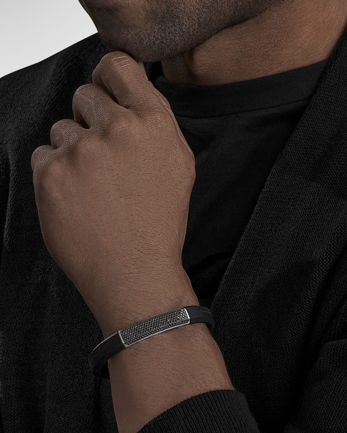 10mm Men's Streamline ID Rubber Bracelet - 2