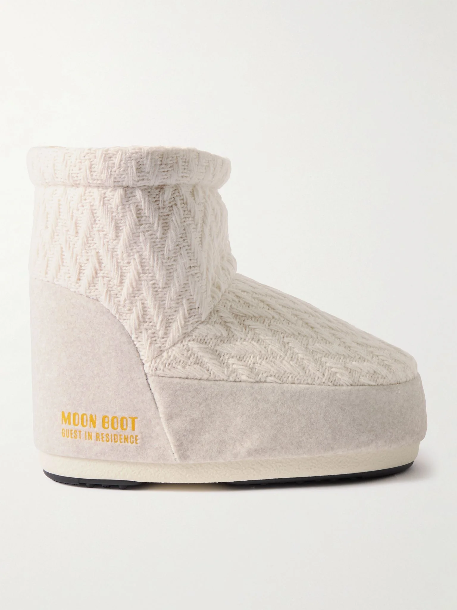 + Guest in Residence Icon Low felt-trimmed knitted snow boots White - 1