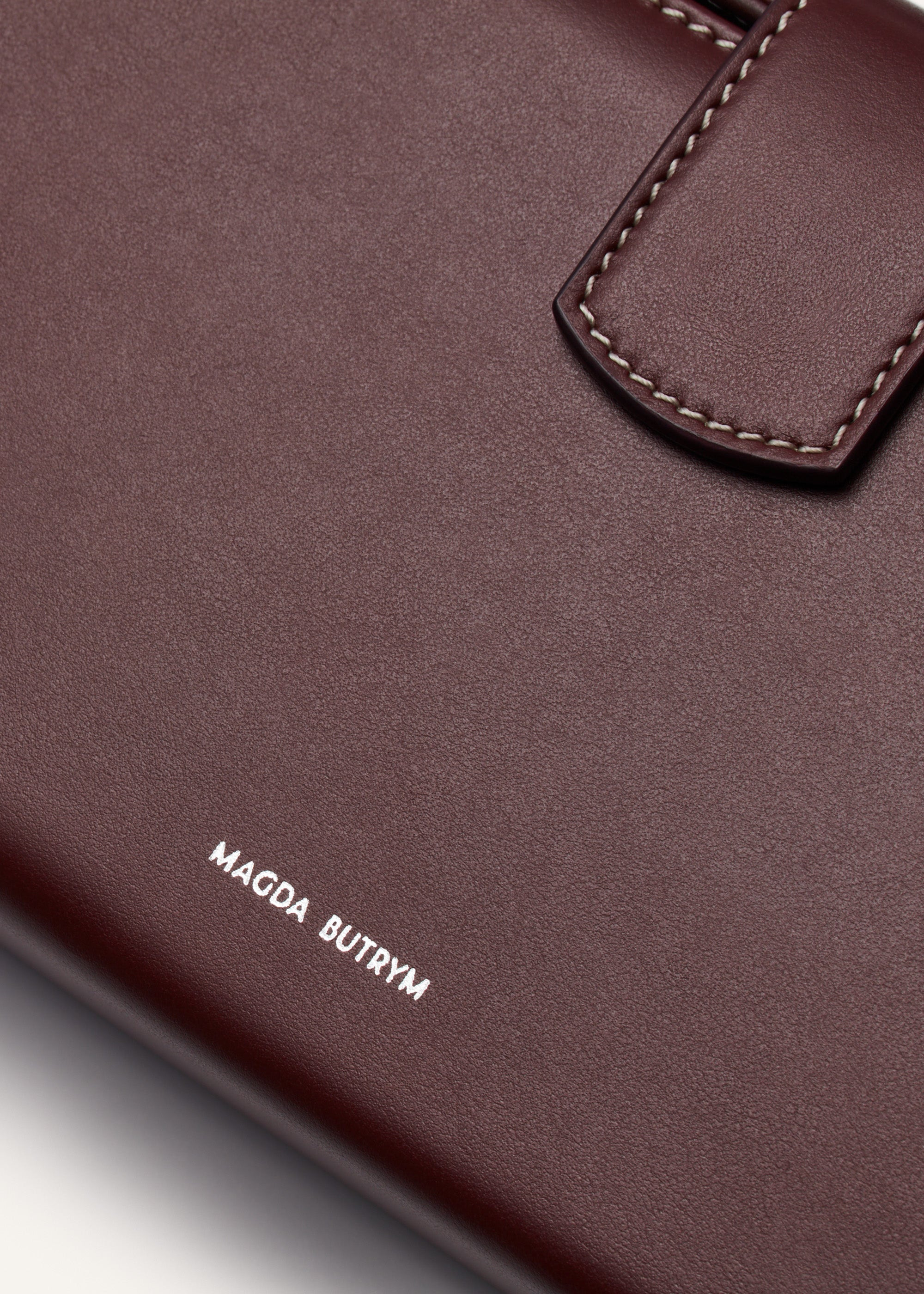 Apolonia bag in burgundy leather with flower charm - 4