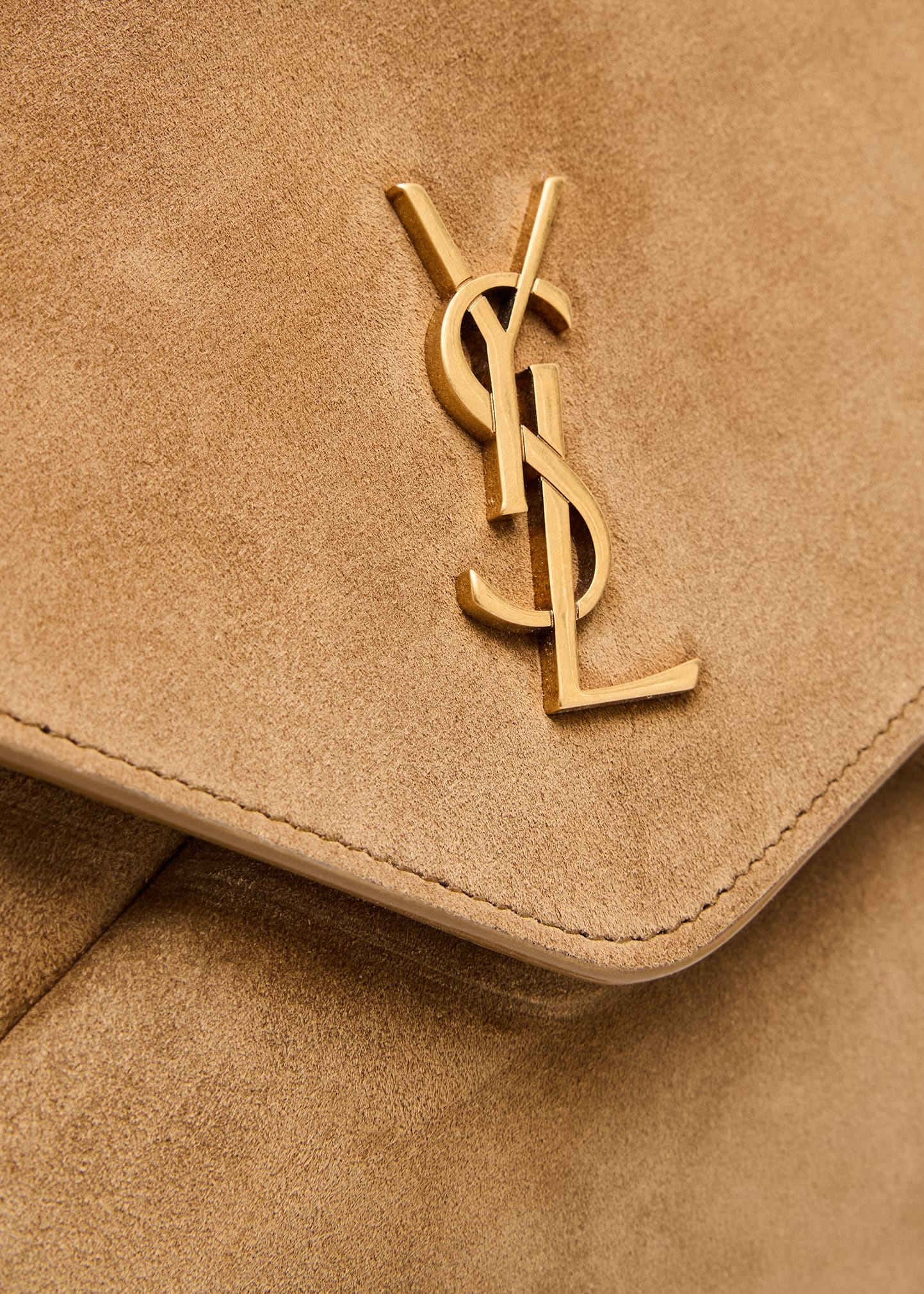 Large YSL Envelope Flap Clutch Bag in Suede - 5