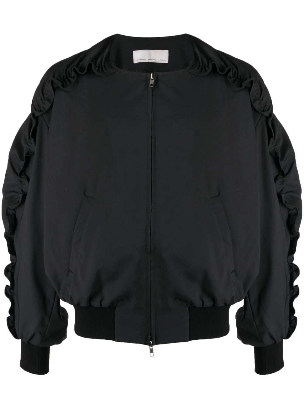 ruched zip-up bomber jacket - 1